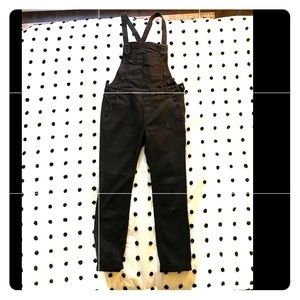 Free People Driftwood Frida Black Overalls